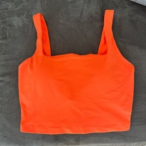 Neon orange crop tank top, Small
